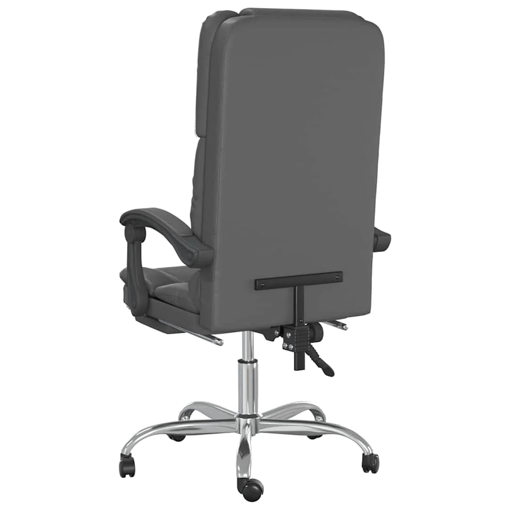 Fauteuil de massage inclinable de bureau 63 x 56 x 120 cm gris similicuir – vue en situation