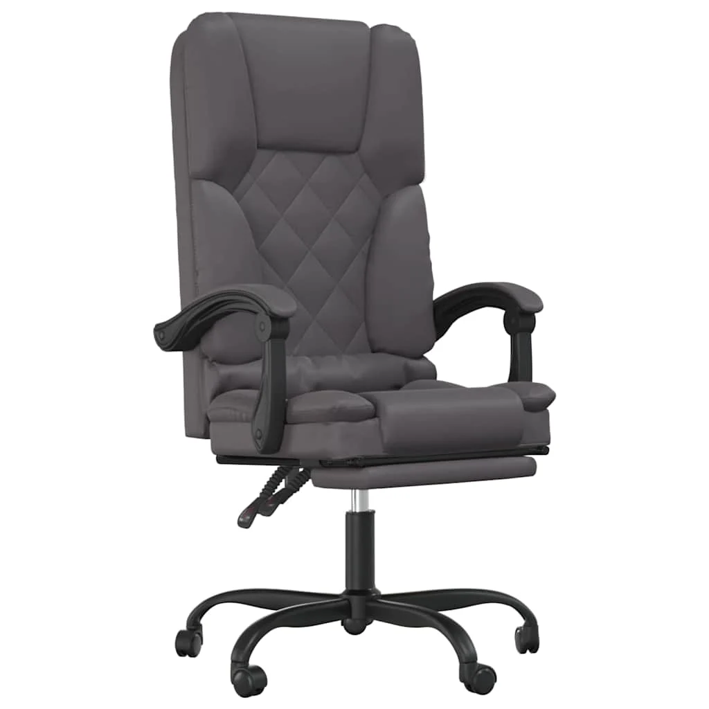 Fauteuil de massage inclinable de bureau 63 x 56 x 120 cm gris similicuir – modèle 2 – vue de face