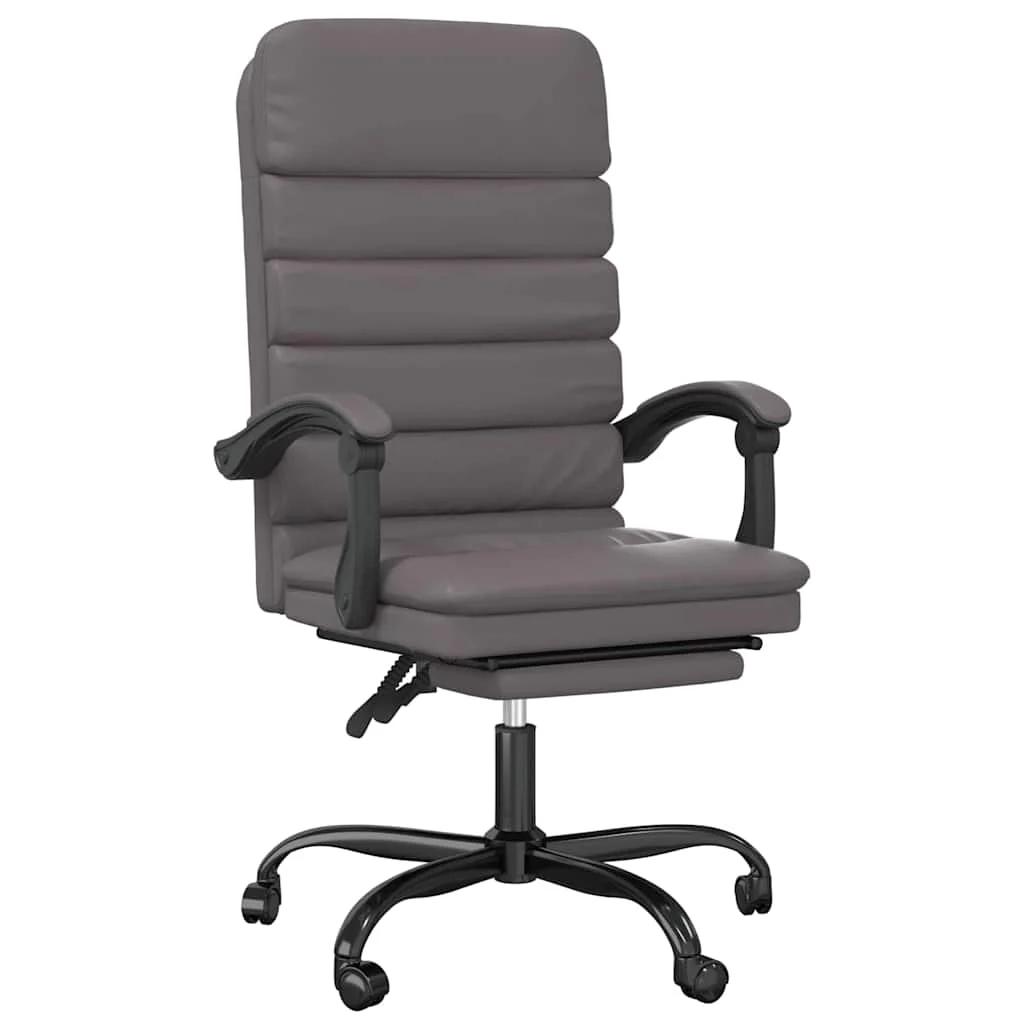 Fauteuil de massage inclinable de bureau 63 x 56 x 120 cm gris similicuir – modèle 3 – vue de face