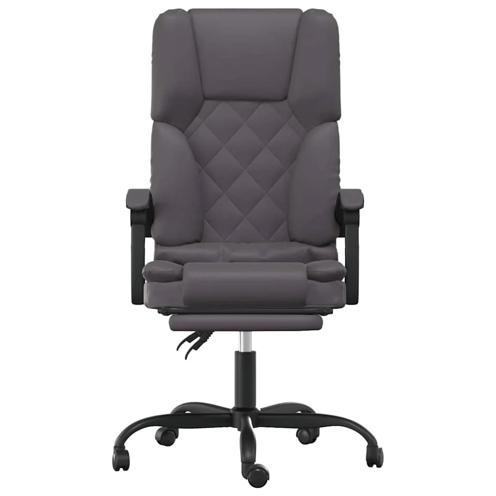 Fauteuil de massage inclinable de bureau 63 x 56 x 120 cm gris similicuir – modèle 2 – vue de côté