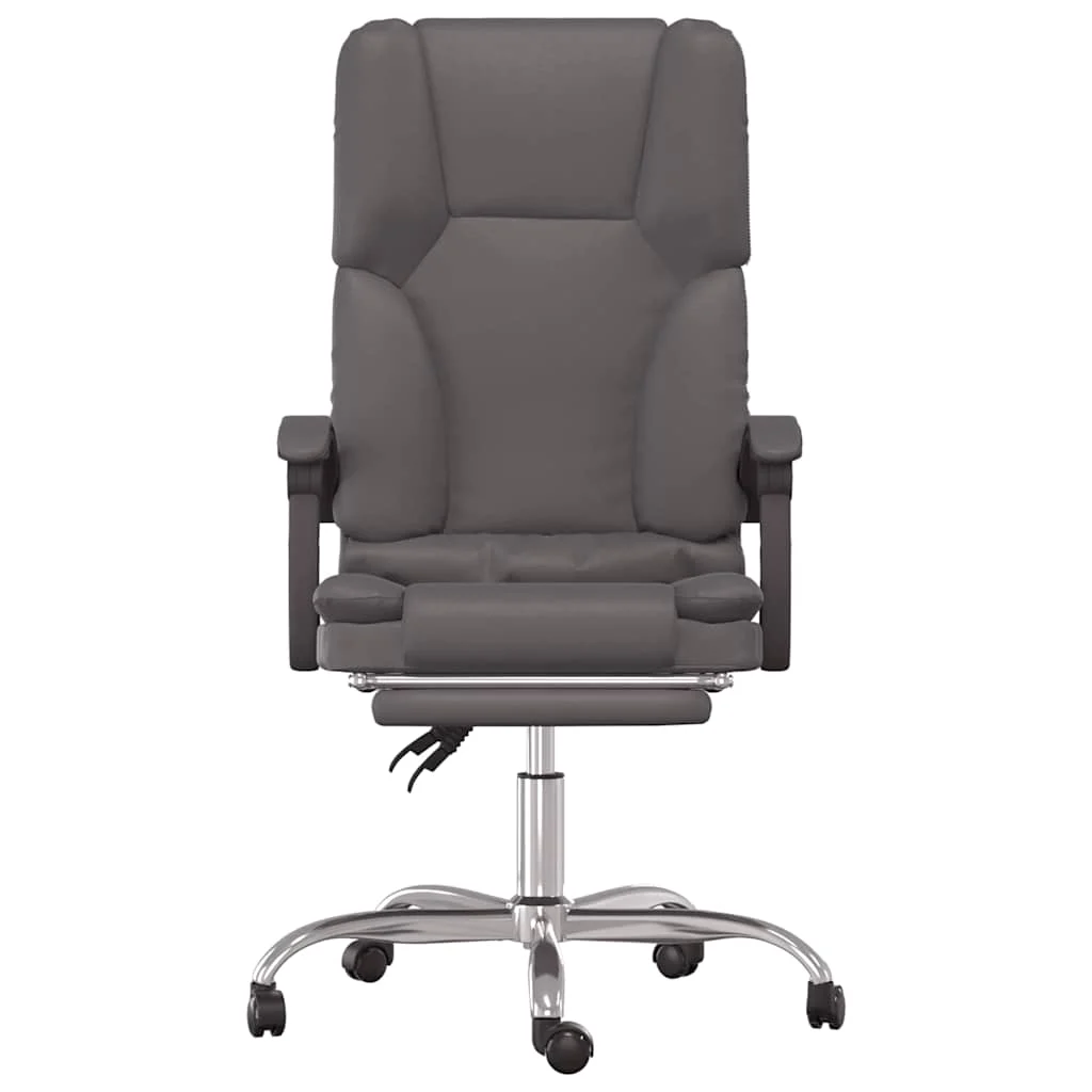 Fauteuil de massage inclinable de bureau 63 x 56 x 120 cm gris similicuir – modèle 4 – vue de côté