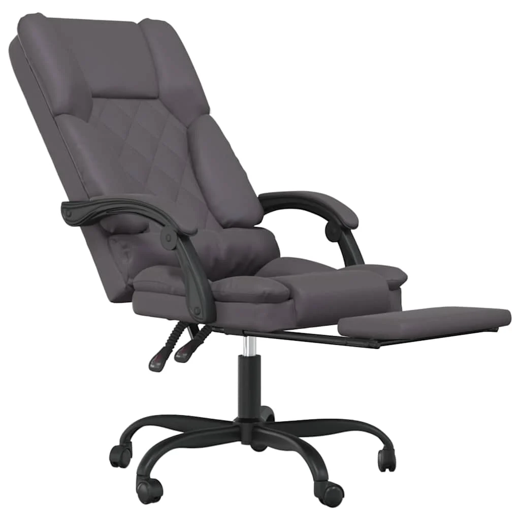 Fauteuil de massage inclinable de bureau 63 x 56 x 120 cm gris similicuir – modèle 2 – vue de détail