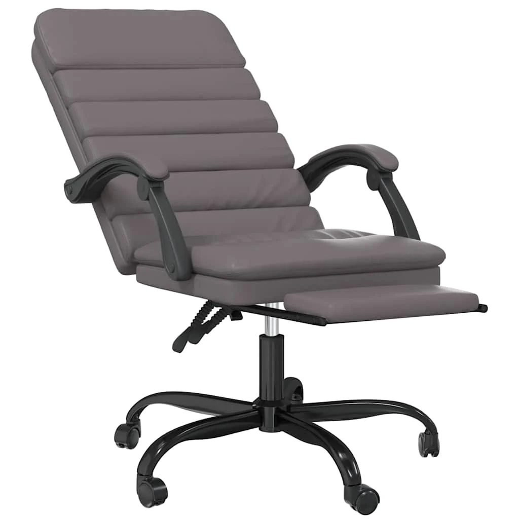Fauteuil de massage inclinable de bureau 63 x 56 x 120 cm gris similicuir – modèle 3 – vue de détail