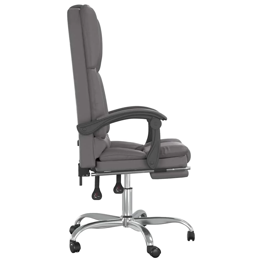 Fauteuil de massage inclinable de bureau 63 x 56 x 120 cm gris similicuir – modèle 4 – vue de détail