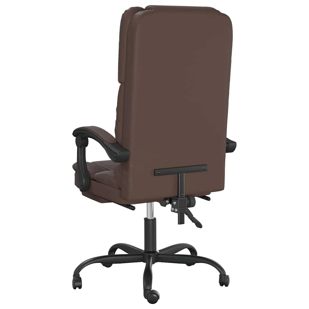 Fauteuil de massage inclinable de bureau 63 x 56 x 120 cm marron similicuir – modèle 2 – vue en situation