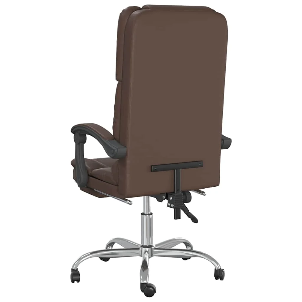 Fauteuil de massage inclinable de bureau 63 x 56 x 120 cm marron similicuir – vue en situation