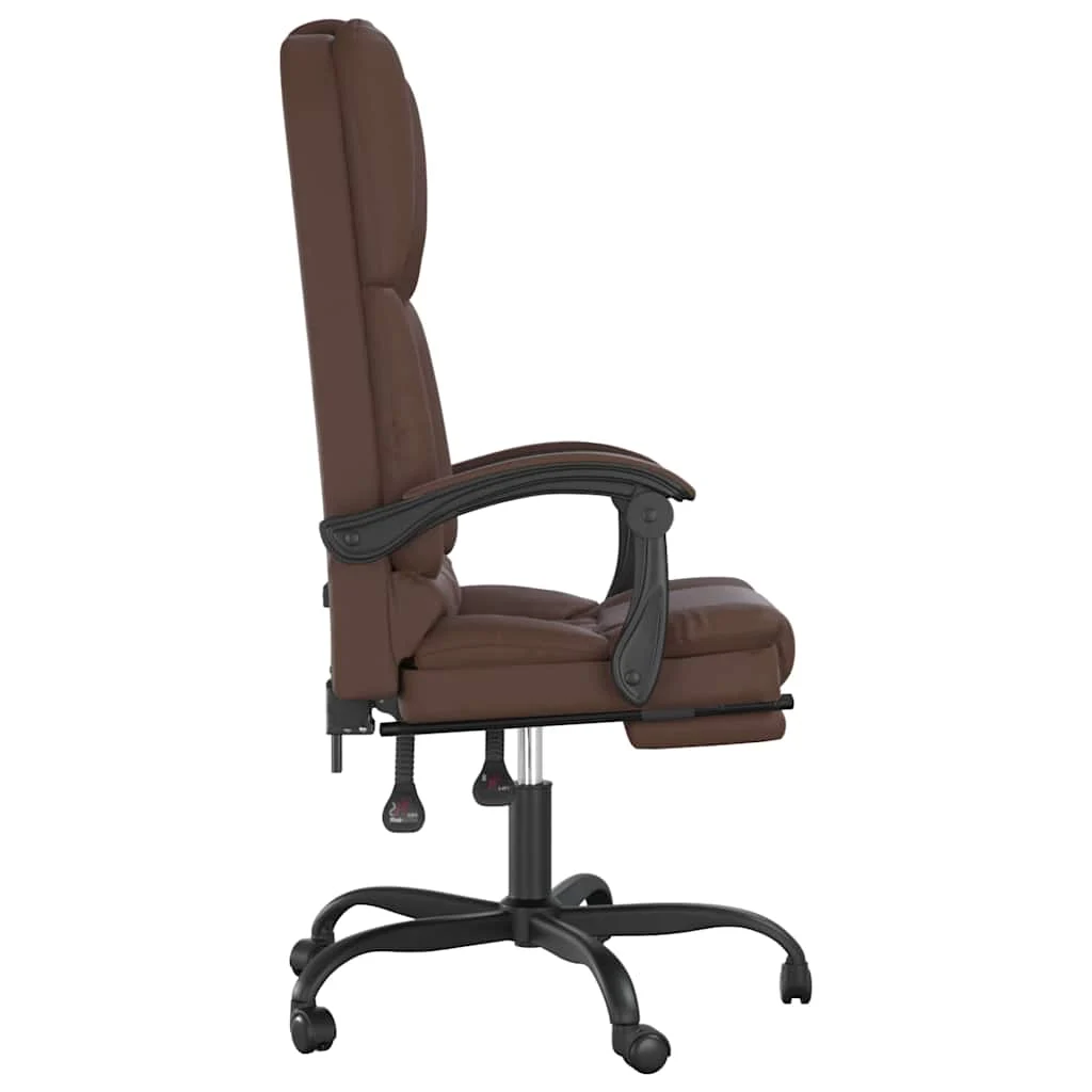Fauteuil de massage inclinable de bureau 63 x 56 x 120 cm marron similicuir – modèle 2 – vue de dessus