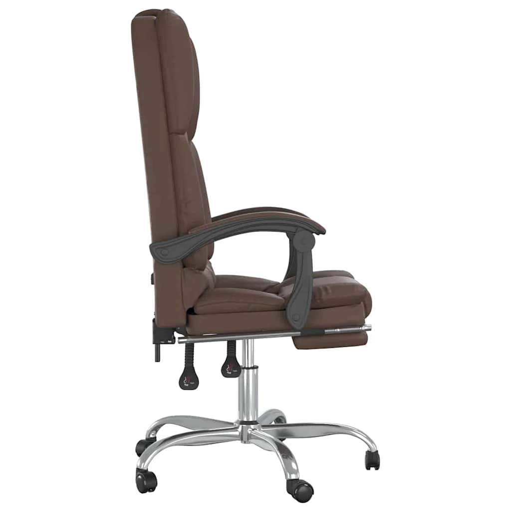 Fauteuil de massage inclinable de bureau 63 x 56 x 120 cm marron similicuir – vue de dessus