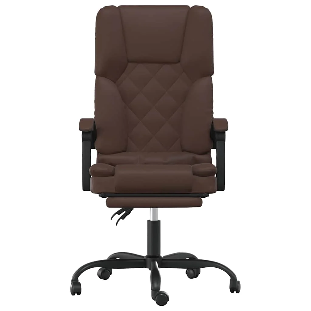 Fauteuil de massage inclinable de bureau 63 x 56 x 120 cm marron similicuir – modèle 2 – vue de côté