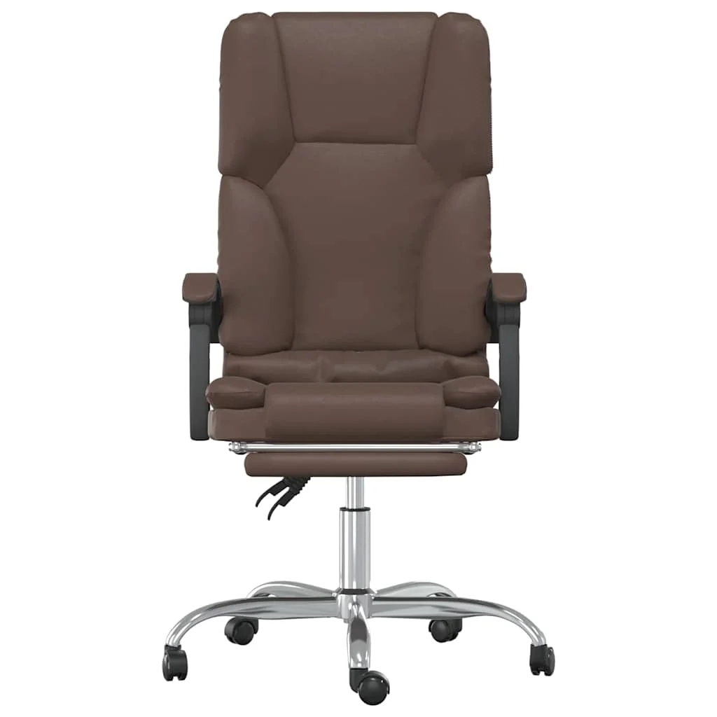 Fauteuil de massage inclinable de bureau 63 x 56 x 120 cm marron similicuir – vue de côté