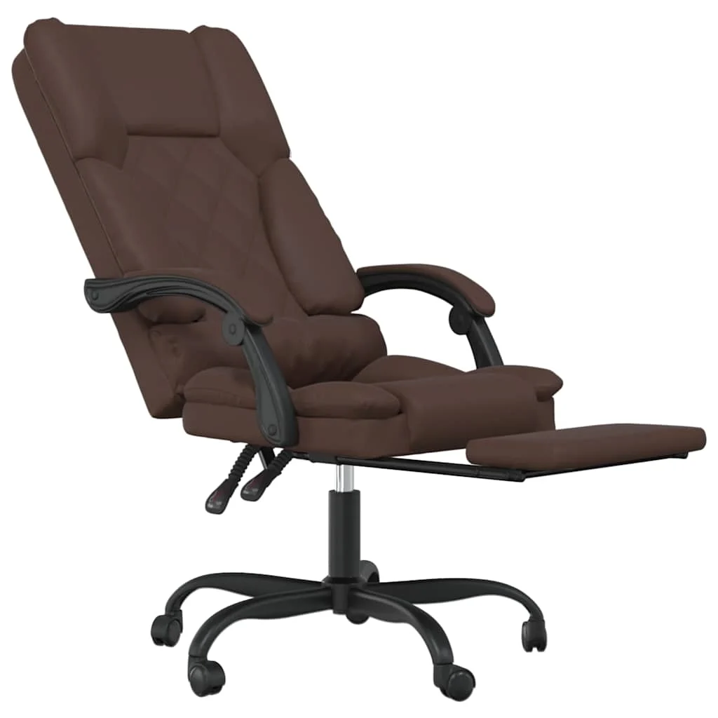 Fauteuil de massage inclinable de bureau 63 x 56 x 120 cm marron similicuir – modèle 2 – vue de détail