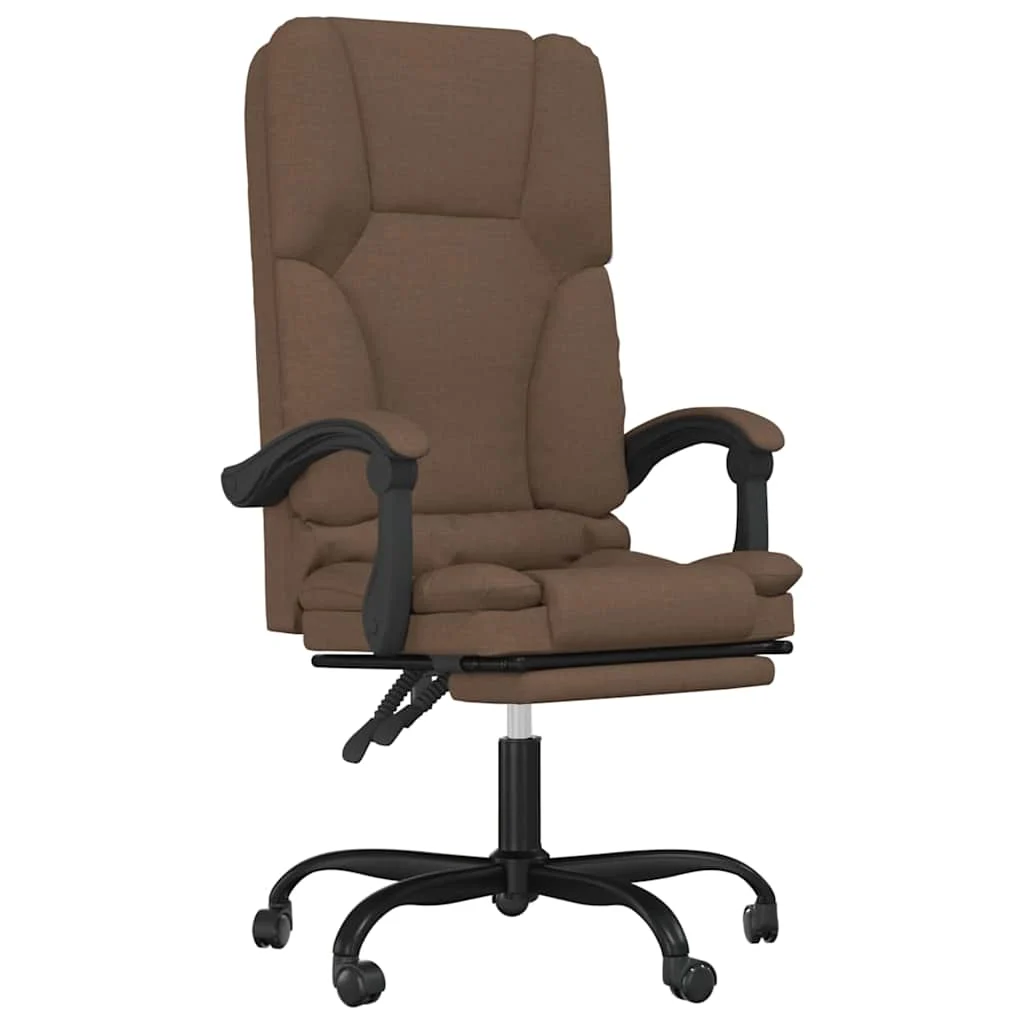 Fauteuil de massage inclinable de bureau 63 x 56 x 120 cm marron tissu – vue de face