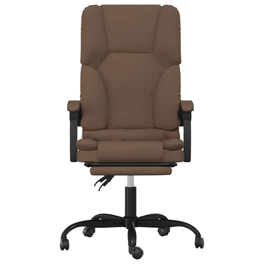 Fauteuil de massage inclinable de bureau 63 x 56 x 120 cm marron tissu – vue de côté