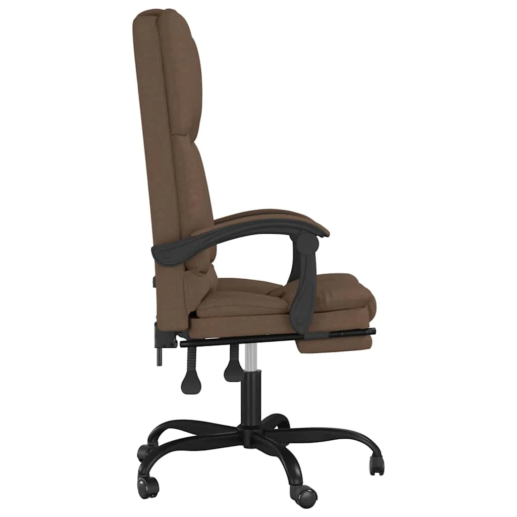 Fauteuil de massage inclinable de bureau 63 x 56 x 120 cm marron tissu – vue de détail