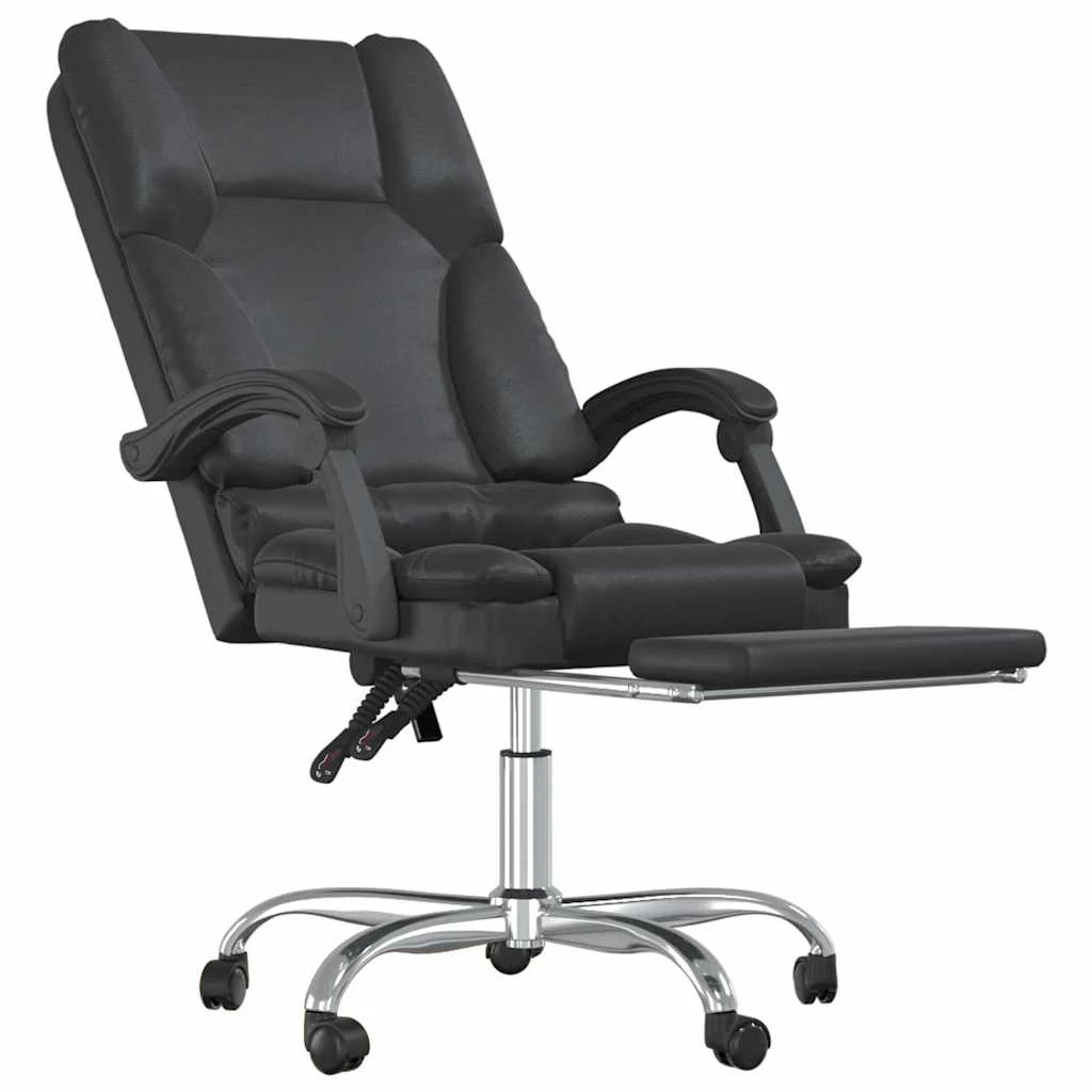 Fauteuil de massage inclinable de bureau 63 x 56 x 120 cm noir similicuir – modèle 4 – vue de dessus