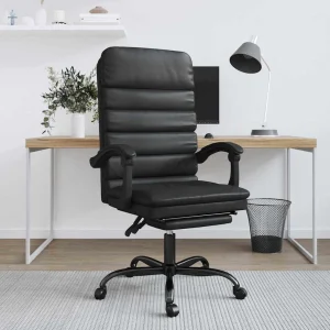 Fauteuil de massage inclinable de bureau 63 x 56 x 120 cm noir similicuir – modèle 3 – vue d’ensemble