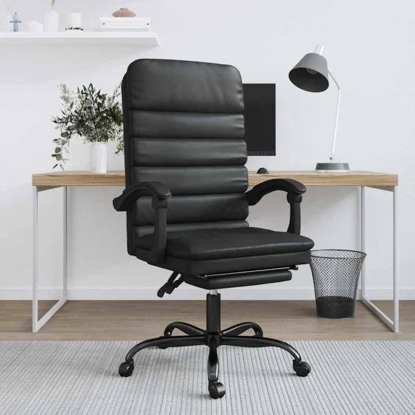 Fauteuil de massage inclinable de bureau 63 x 56 x 120 cm noir similicuir – modèle 3 – vue d’ensemble