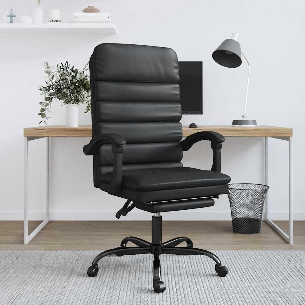 Fauteuil de massage inclinable de bureau 63 x 56 x 120 cm noir similicuir – modèle 3 – vue d’ensemble