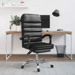 Fauteuil de massage inclinable de bureau 63 x 56 x 120 cm noir similicuir – modèle 5 – vue d’ensemble