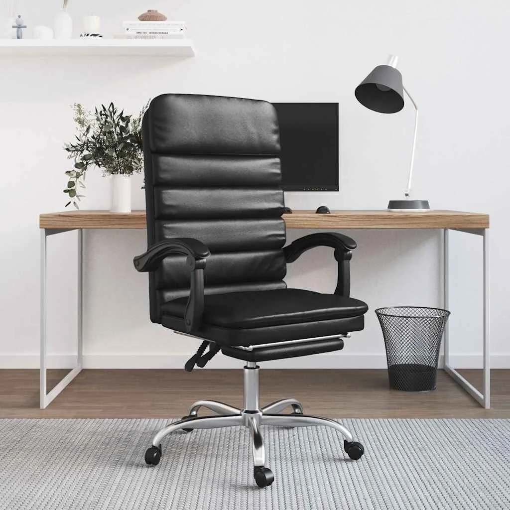 Fauteuil de massage inclinable de bureau 63 x 56 x 120 cm noir similicuir – modèle 5 – vue d’ensemble