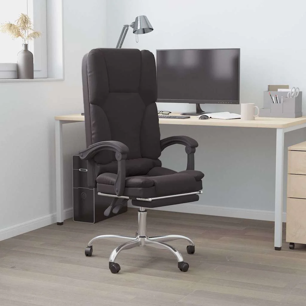 Fauteuil de massage inclinable de bureau 63 x 56 x 120 cm noir similicuir – vue d’ensemble