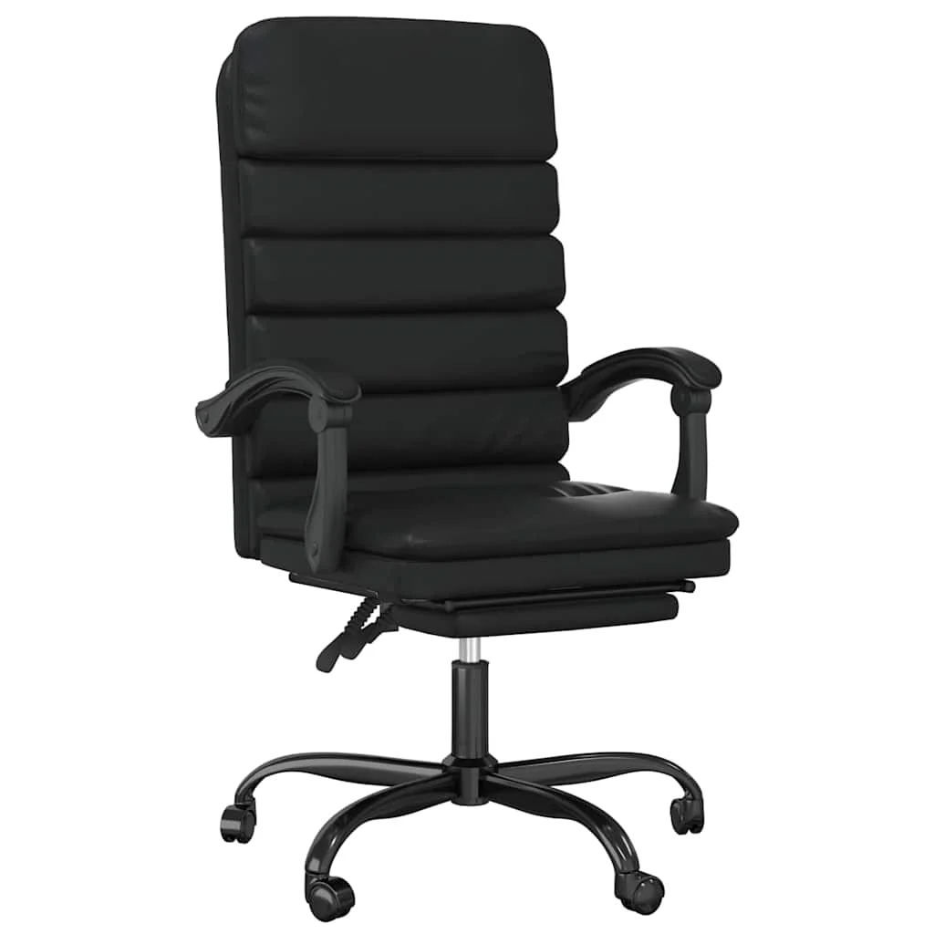 Fauteuil de massage inclinable de bureau 63 x 56 x 120 cm noir similicuir – modèle 3 – vue de face