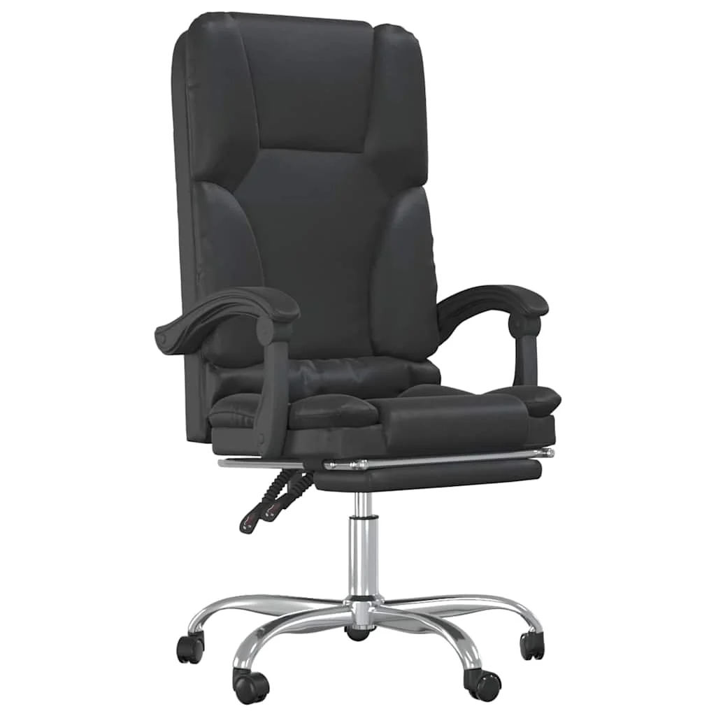 Fauteuil de massage inclinable de bureau 63 x 56 x 120 cm noir similicuir – modèle 4 – vue de face
