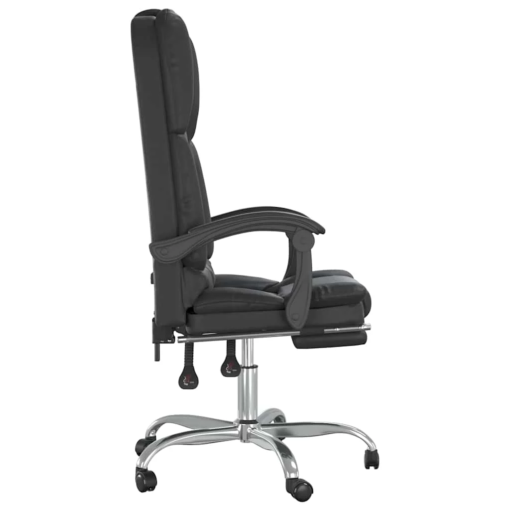 Fauteuil de massage inclinable de bureau 63 x 56 x 120 cm noir similicuir – modèle 4 – vue de détail