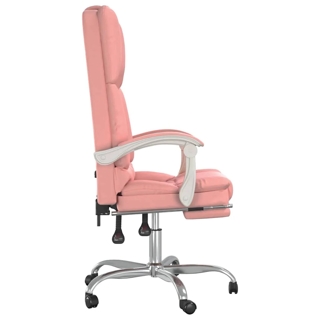 Fauteuil de massage inclinable de bureau 63 x 56 x 120 cm rose similicuir – modèle 2 – vue de dessus