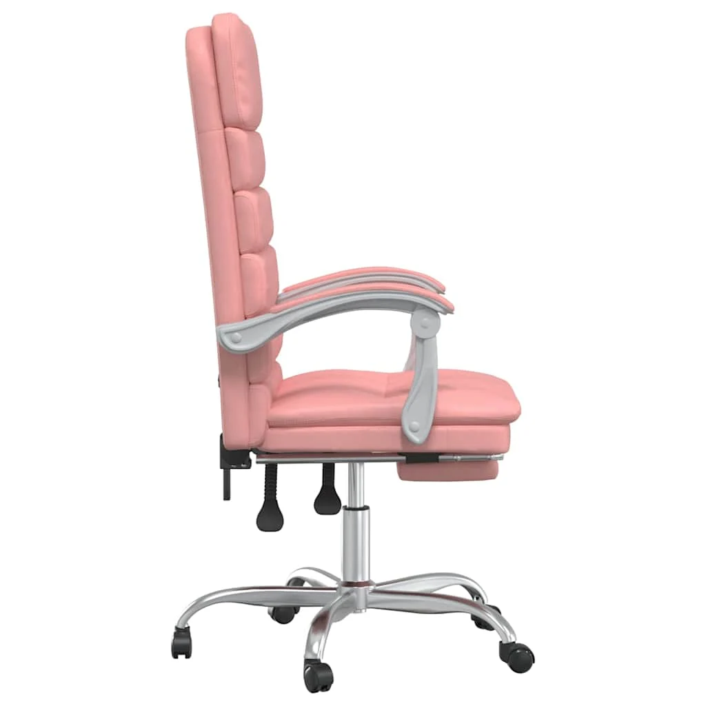 Fauteuil de massage inclinable de bureau 63 x 56 x 120 cm rose similicuir – modèle 3 – vue de dessus