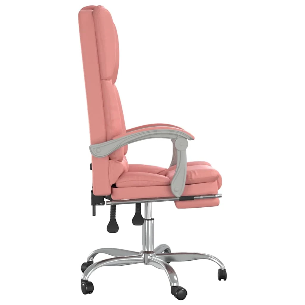 Fauteuil de massage inclinable de bureau 63 x 56 x 120 cm rose similicuir – vue de dessus