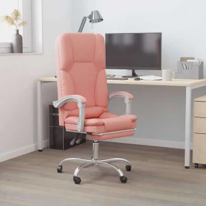 Fauteuil de massage inclinable de bureau 63 x 56 x 120 cm rose similicuir – vue d’ensemble