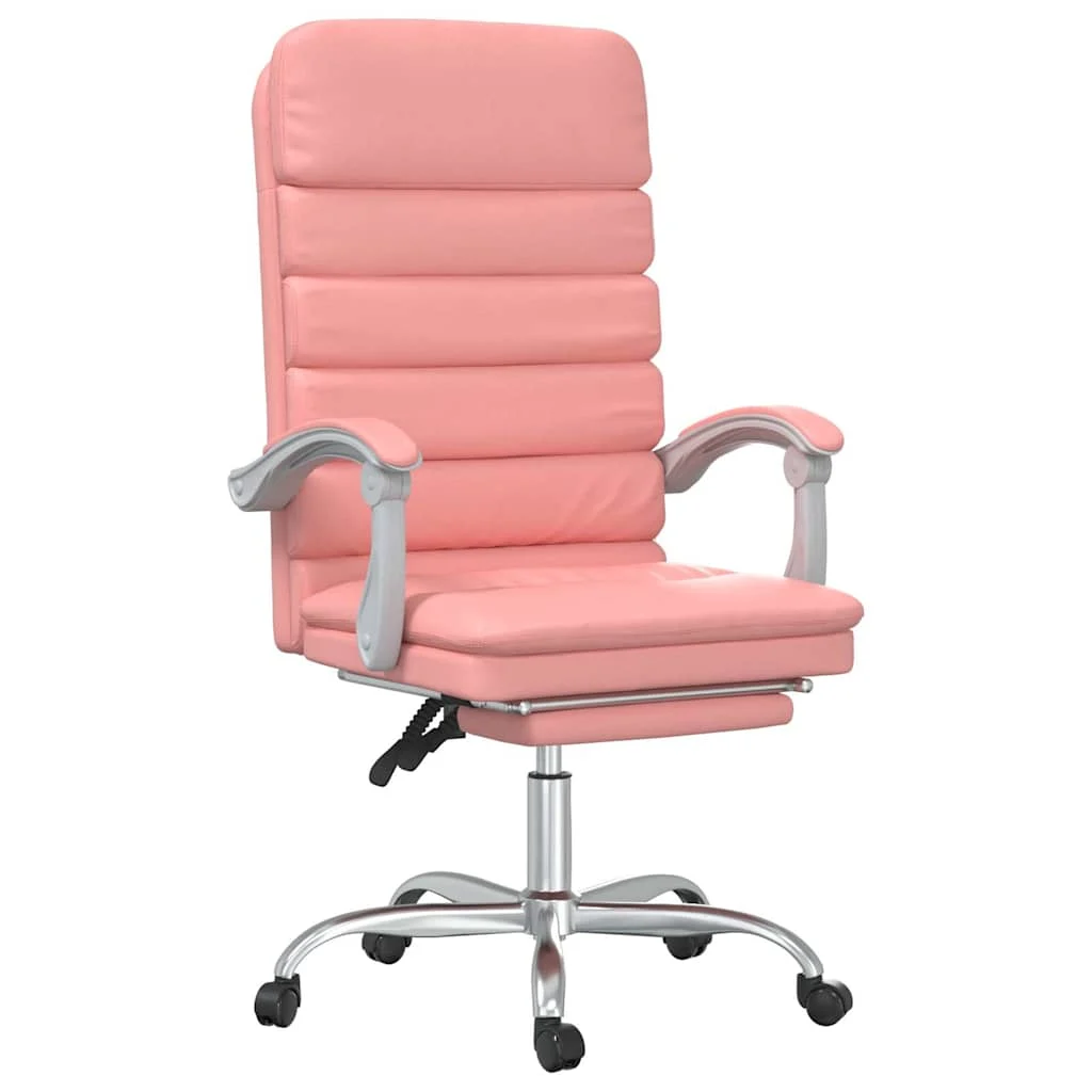 Fauteuil de massage inclinable de bureau 63 x 56 x 120 cm rose similicuir – modèle 3 – vue de face