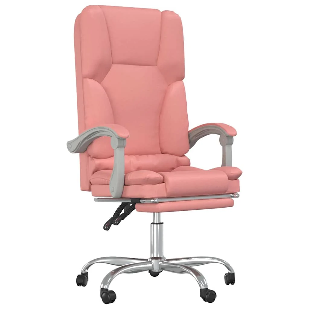 Fauteuil de massage inclinable de bureau 63 x 56 x 120 cm rose similicuir – vue de face
