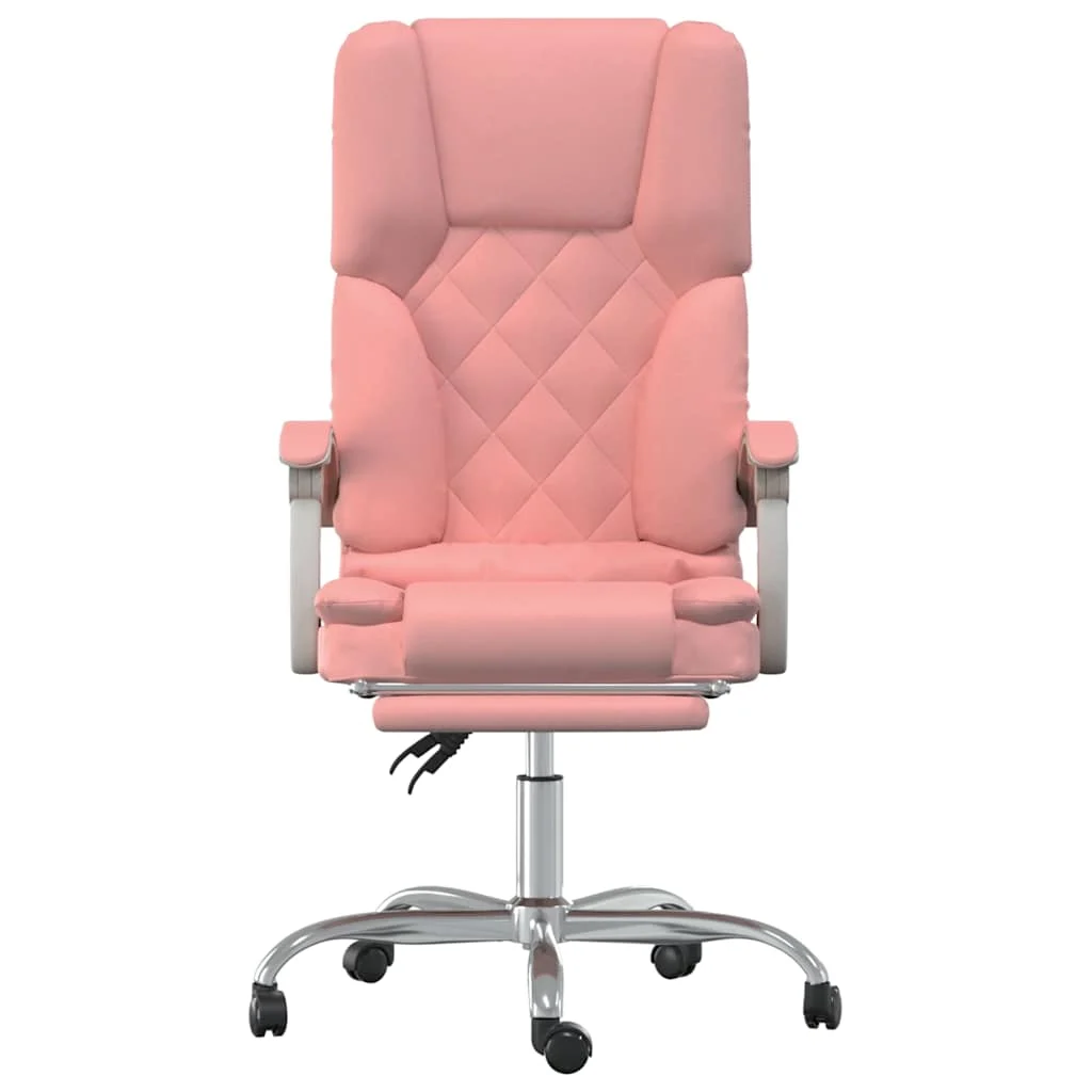 Fauteuil de massage inclinable de bureau 63 x 56 x 120 cm rose similicuir – modèle 2 – vue de côté