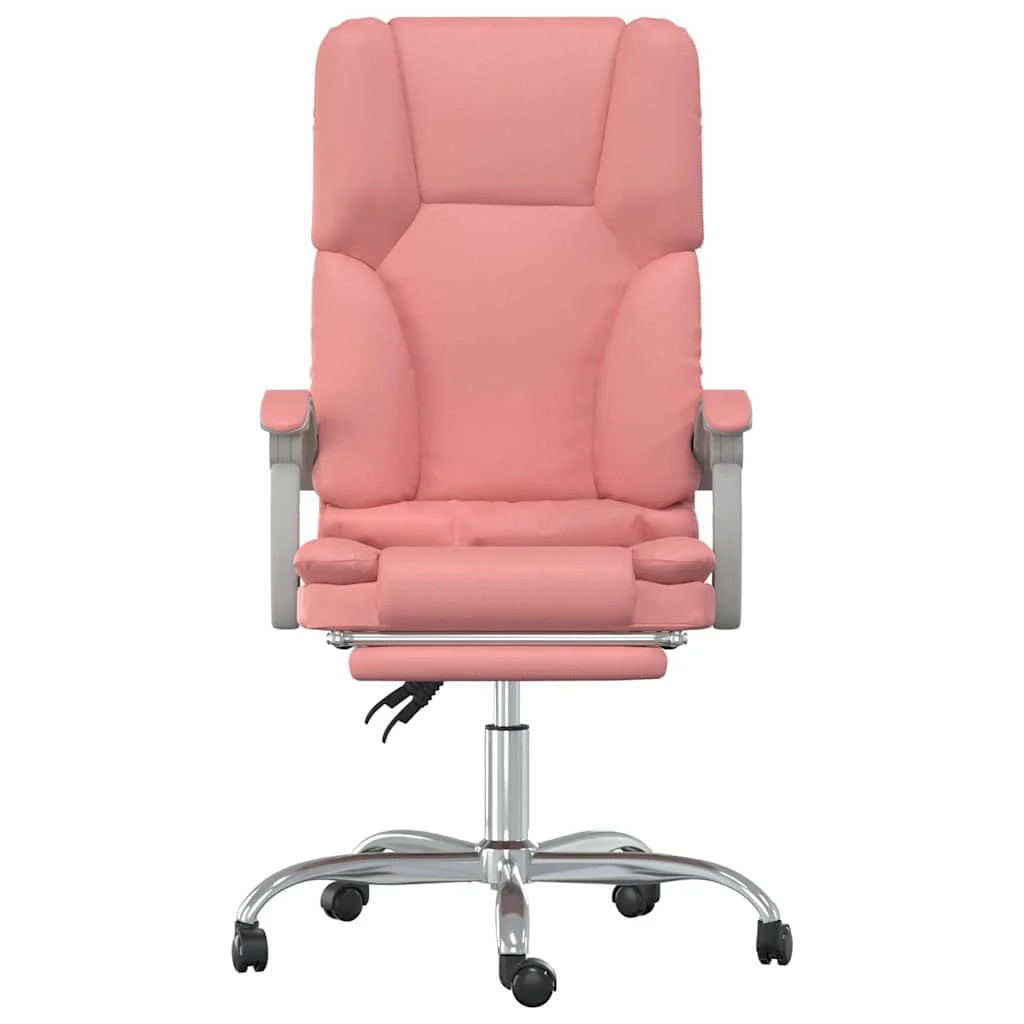 Fauteuil de massage inclinable de bureau 63 x 56 x 120 cm rose similicuir – vue de côté