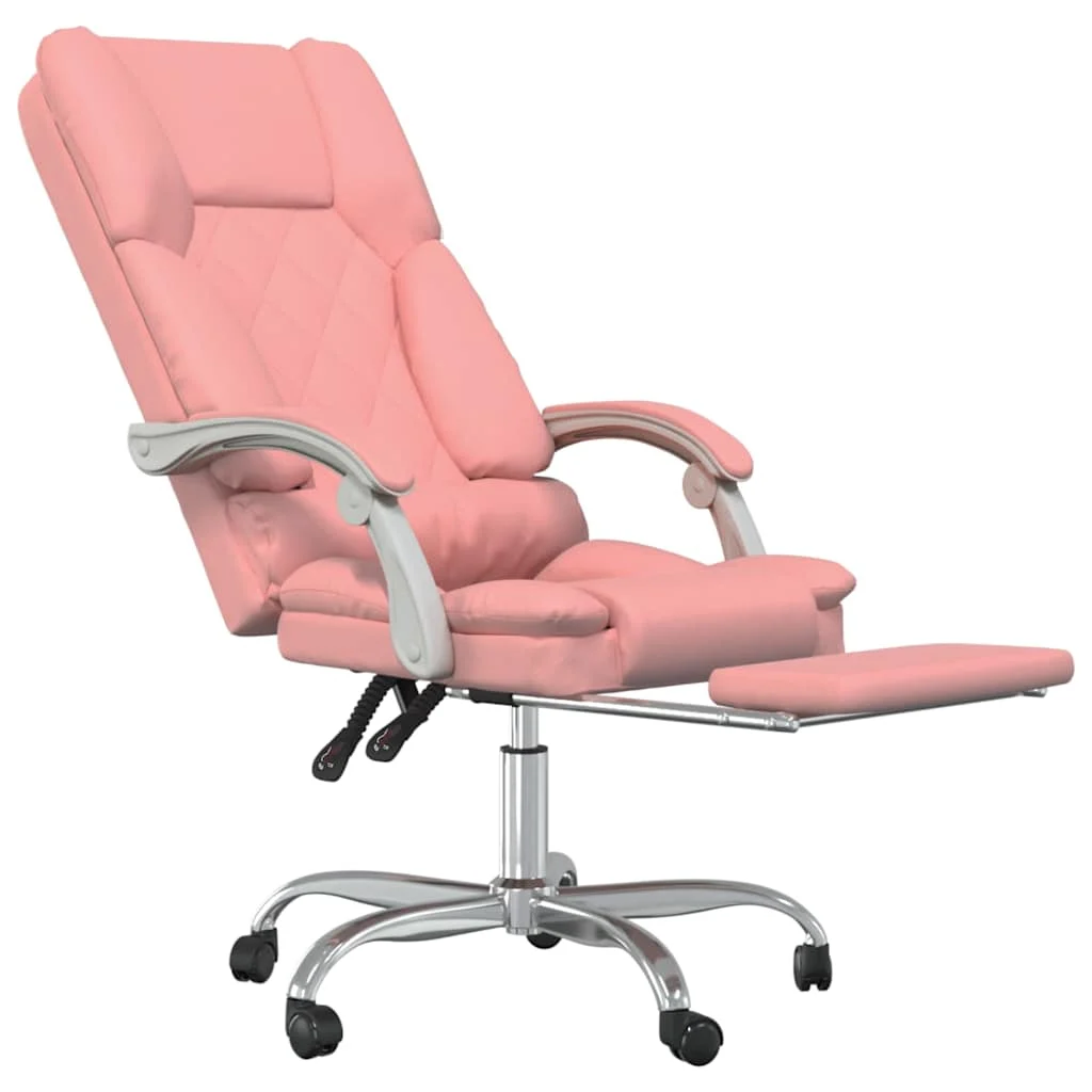 Fauteuil de massage inclinable de bureau 63 x 56 x 120 cm rose similicuir – modèle 2 – vue de détail