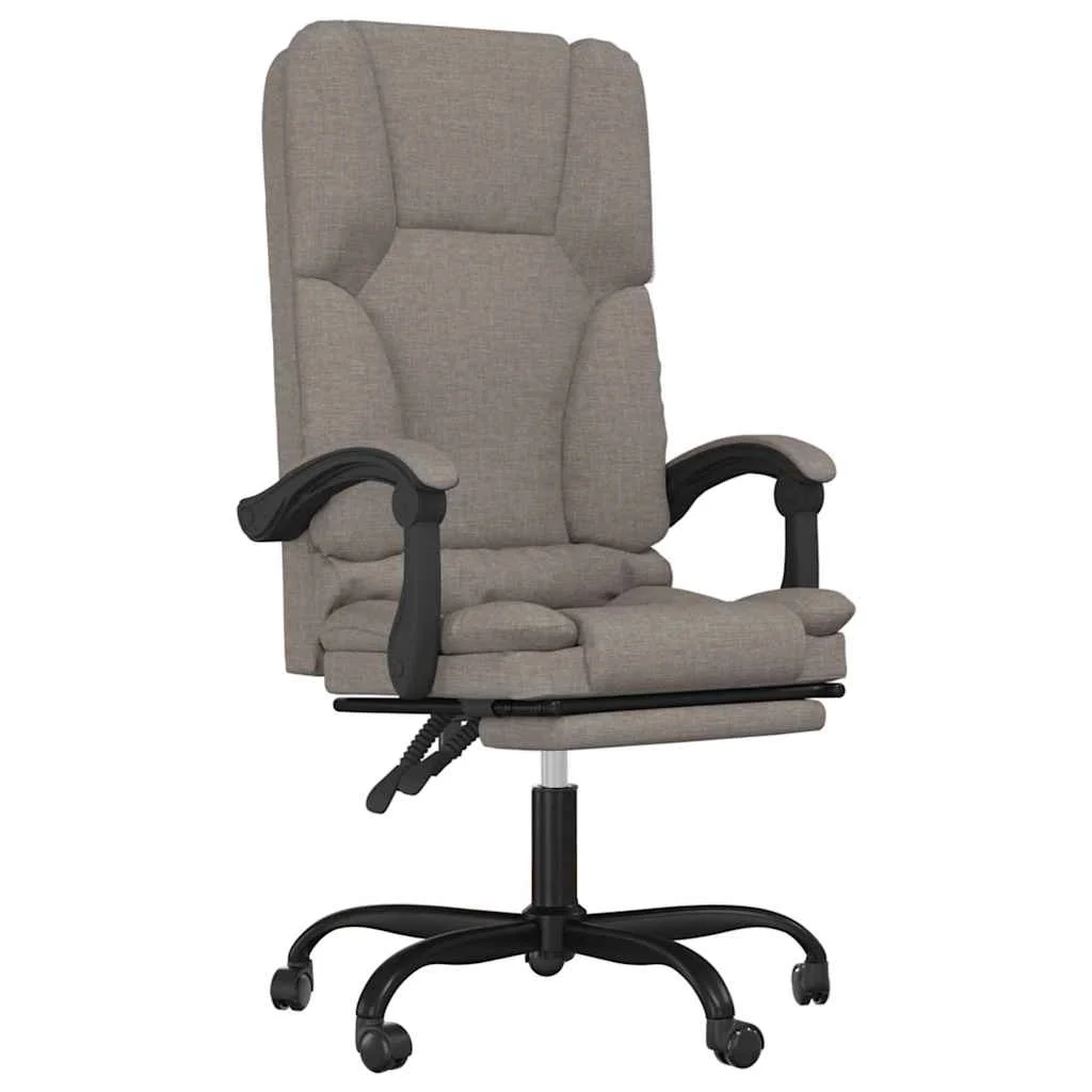Fauteuil de massage inclinable de bureau 63 x 56 x 120 cm taupe tissu – vue de face