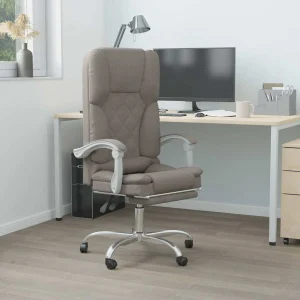 Fauteuil de massage inclinable de bureau 63 x 56 x 120 cm taupe tissu – modèle 2 – vue d’ensemble