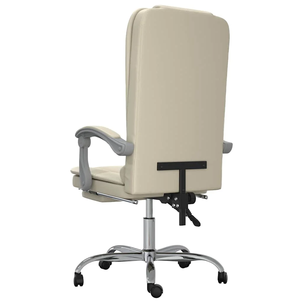Fauteuil de massage inclinable de bureau 63 x 56 x 122 cm crème similicuir – vue en situation