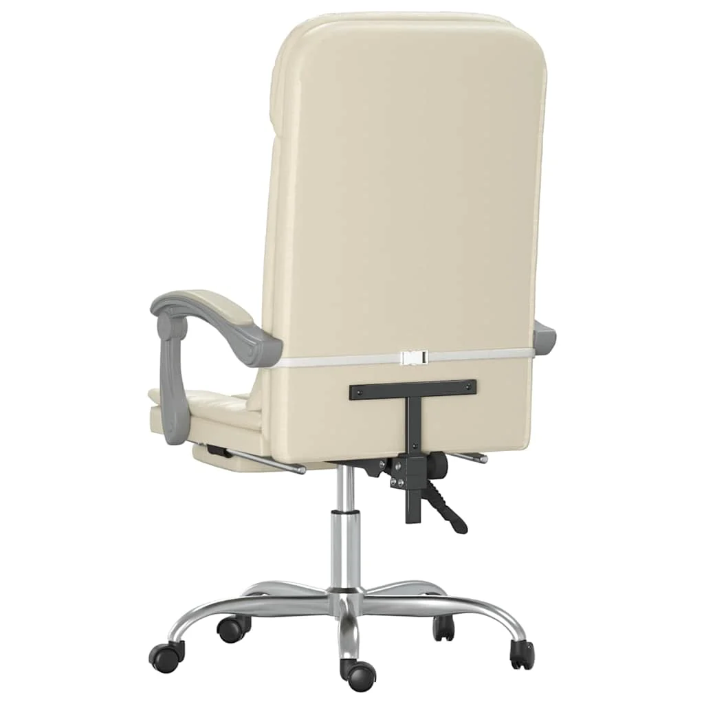 Fauteuil de massage inclinable de bureau 63 x 56 x 122 cm crème similicuir – modèle 2 – vue de dessus
