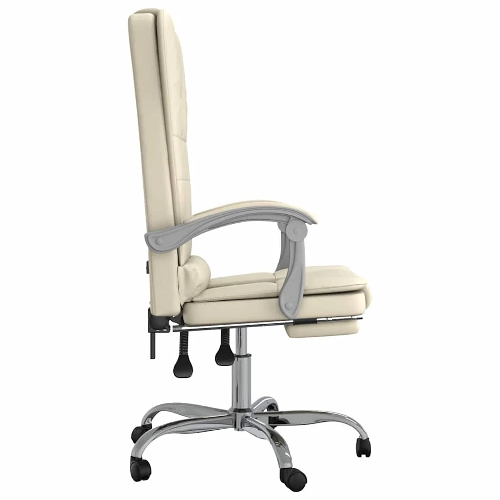 Fauteuil de massage inclinable de bureau 63 x 56 x 122 cm crème similicuir – vue de dessus