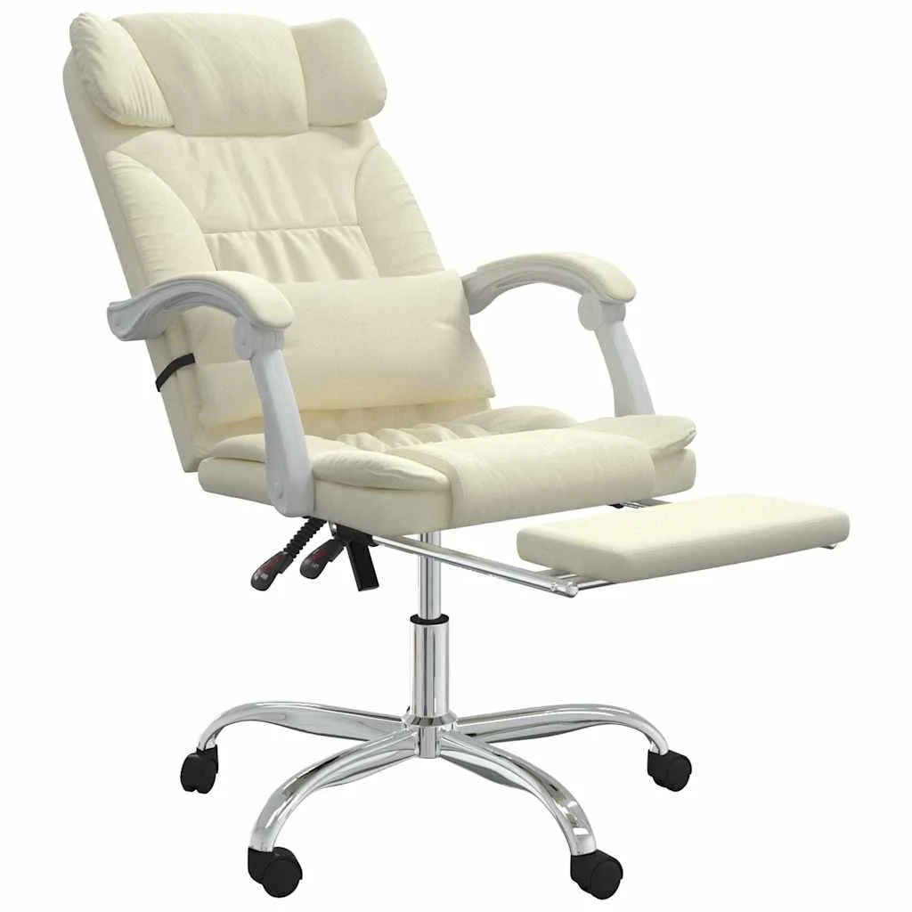 Fauteuil de massage inclinable de bureau 63 x 56 x 122 cm crème similicuir – modèle 3 – vue de détail