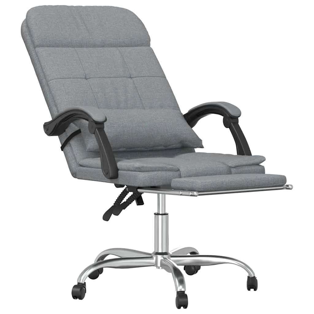 Fauteuil de massage inclinable de bureau 63 x 56 x 122 cm gris clair tissu – modèle 2 – vue en situation