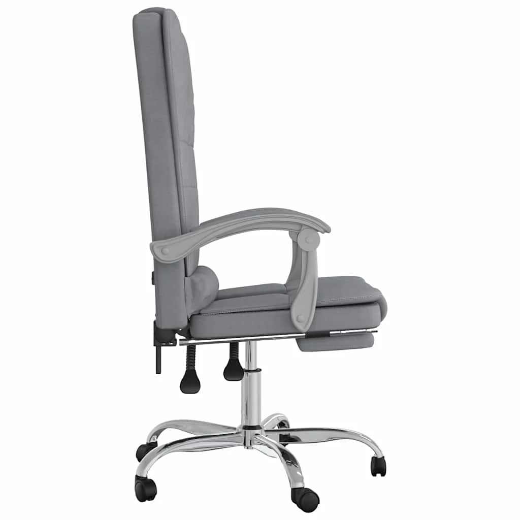 Fauteuil de massage inclinable de bureau 63 x 56 x 122 cm gris clair tissu – vue de dessus