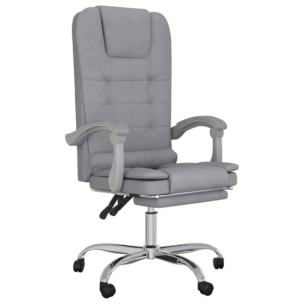 Fauteuil de massage inclinable de bureau 63 x 56 x 122 cm gris clair tissu – vue de face