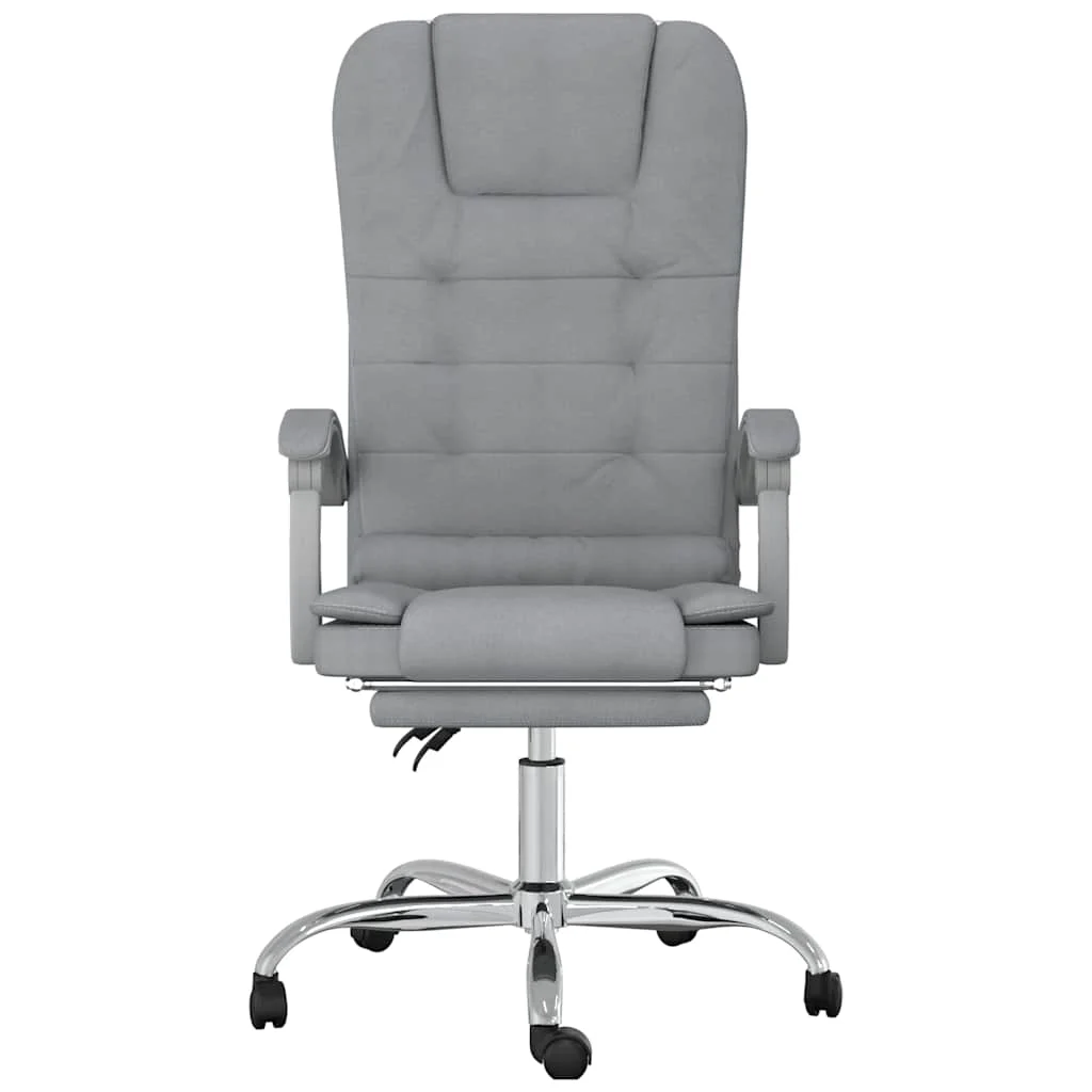 Fauteuil de massage inclinable de bureau 63 x 56 x 122 cm gris clair tissu – vue de côté