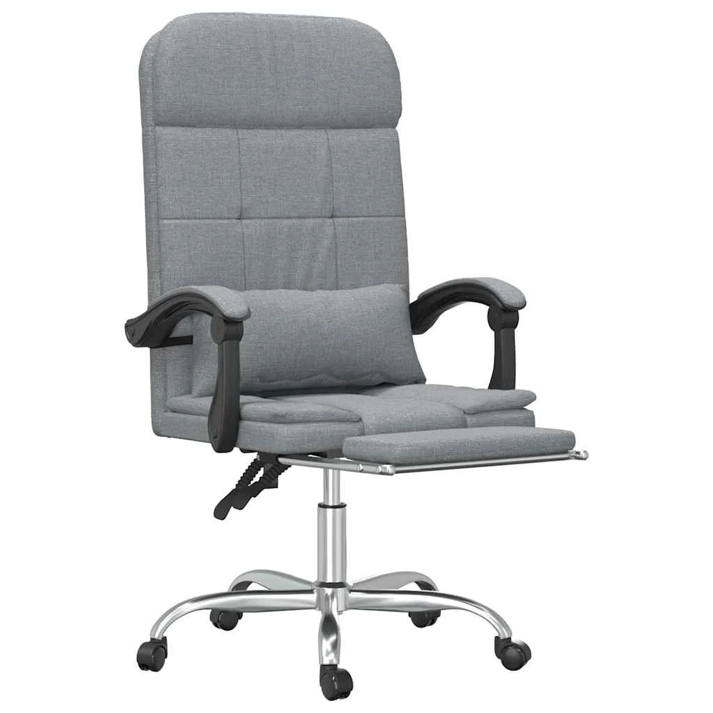 Fauteuil de massage inclinable de bureau 63 x 56 x 122 cm gris clair tissu – modèle 2 – vue de détail