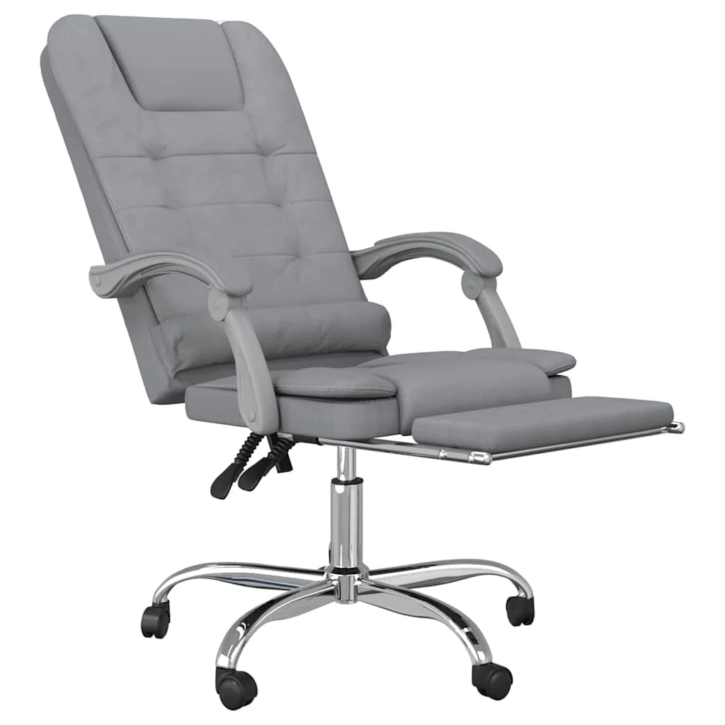 Fauteuil de massage inclinable de bureau 63 x 56 x 122 cm gris clair tissu – vue de détail