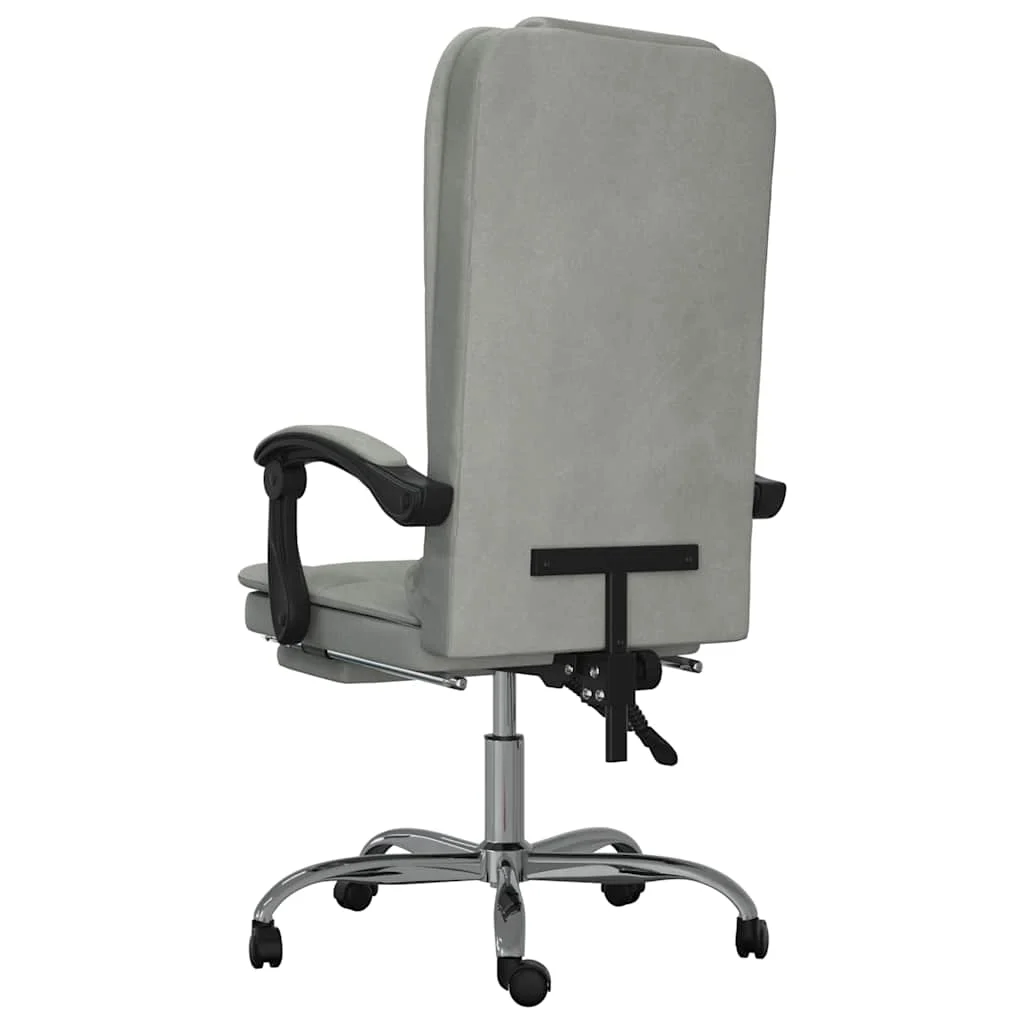 Fauteuil de massage inclinable de bureau 63 x 56 x 122 cm gris clair velours – vue en situation